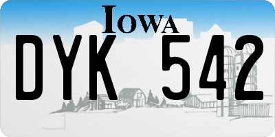 IA license plate DYK542
