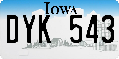 IA license plate DYK543
