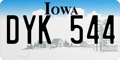 IA license plate DYK544