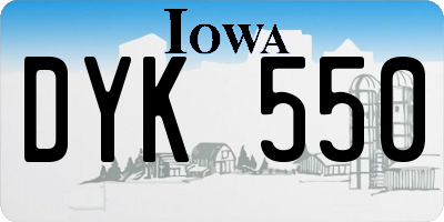 IA license plate DYK550