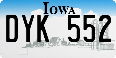 IA license plate DYK552