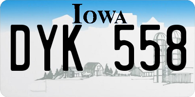 IA license plate DYK558