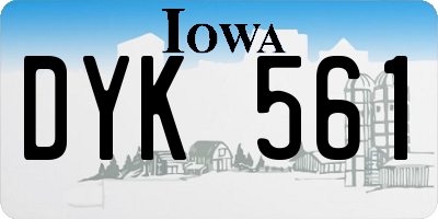 IA license plate DYK561