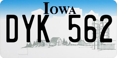 IA license plate DYK562