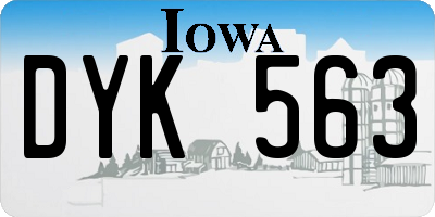 IA license plate DYK563