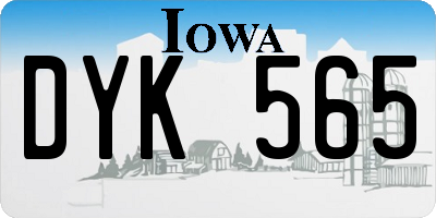 IA license plate DYK565