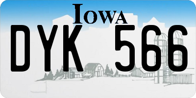 IA license plate DYK566
