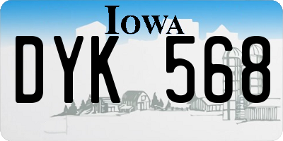 IA license plate DYK568