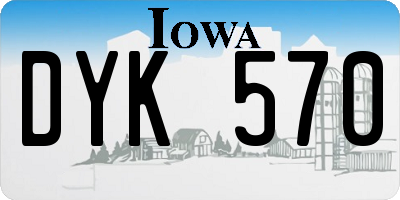 IA license plate DYK570