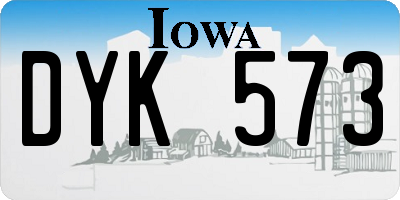 IA license plate DYK573