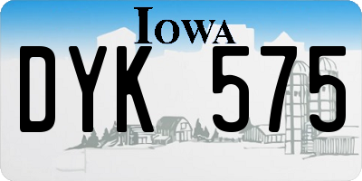IA license plate DYK575