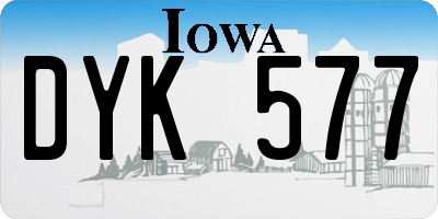 IA license plate DYK577