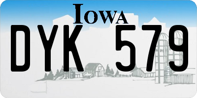 IA license plate DYK579