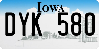 IA license plate DYK580