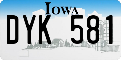 IA license plate DYK581