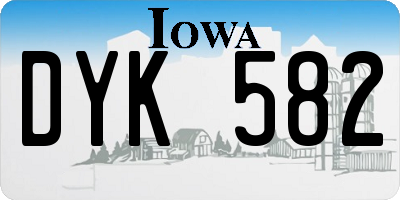 IA license plate DYK582