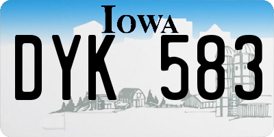 IA license plate DYK583