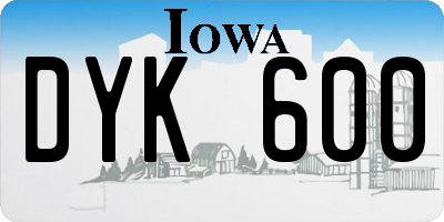 IA license plate DYK600