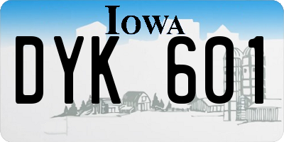 IA license plate DYK601