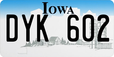 IA license plate DYK602