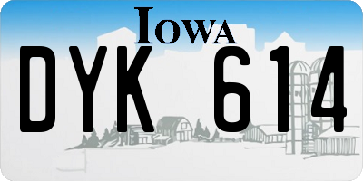 IA license plate DYK614