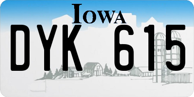 IA license plate DYK615