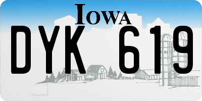 IA license plate DYK619