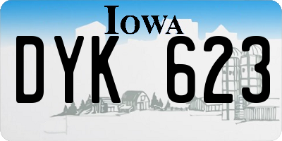 IA license plate DYK623