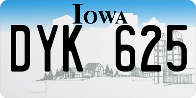 IA license plate DYK625
