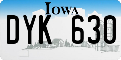 IA license plate DYK630