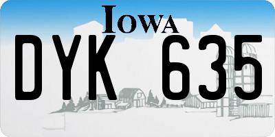 IA license plate DYK635