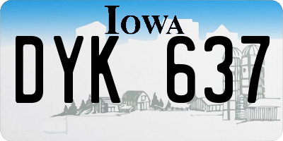 IA license plate DYK637