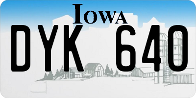 IA license plate DYK640