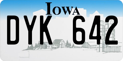 IA license plate DYK642