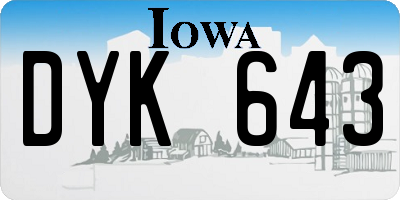 IA license plate DYK643