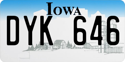 IA license plate DYK646