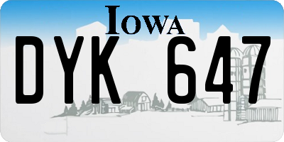 IA license plate DYK647