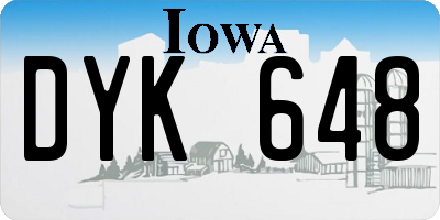 IA license plate DYK648
