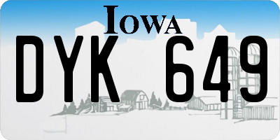 IA license plate DYK649