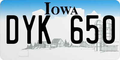 IA license plate DYK650
