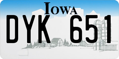 IA license plate DYK651