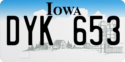 IA license plate DYK653