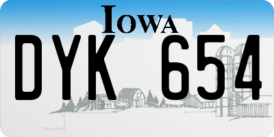 IA license plate DYK654