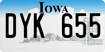 IA license plate DYK655