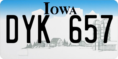 IA license plate DYK657