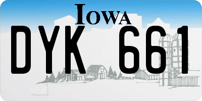IA license plate DYK661