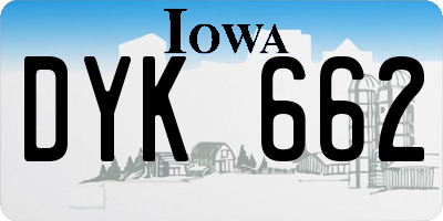 IA license plate DYK662