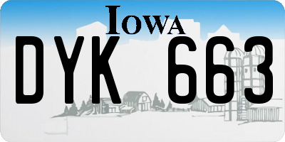 IA license plate DYK663