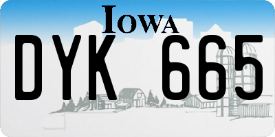 IA license plate DYK665