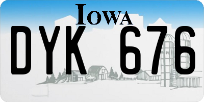 IA license plate DYK676